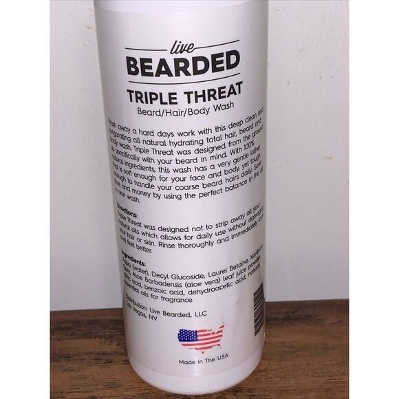 2x Live Bearded Wingman Wash 8oz – Beard Hair Body Cleanser Citrus Vanilla - Picture 4 of 7